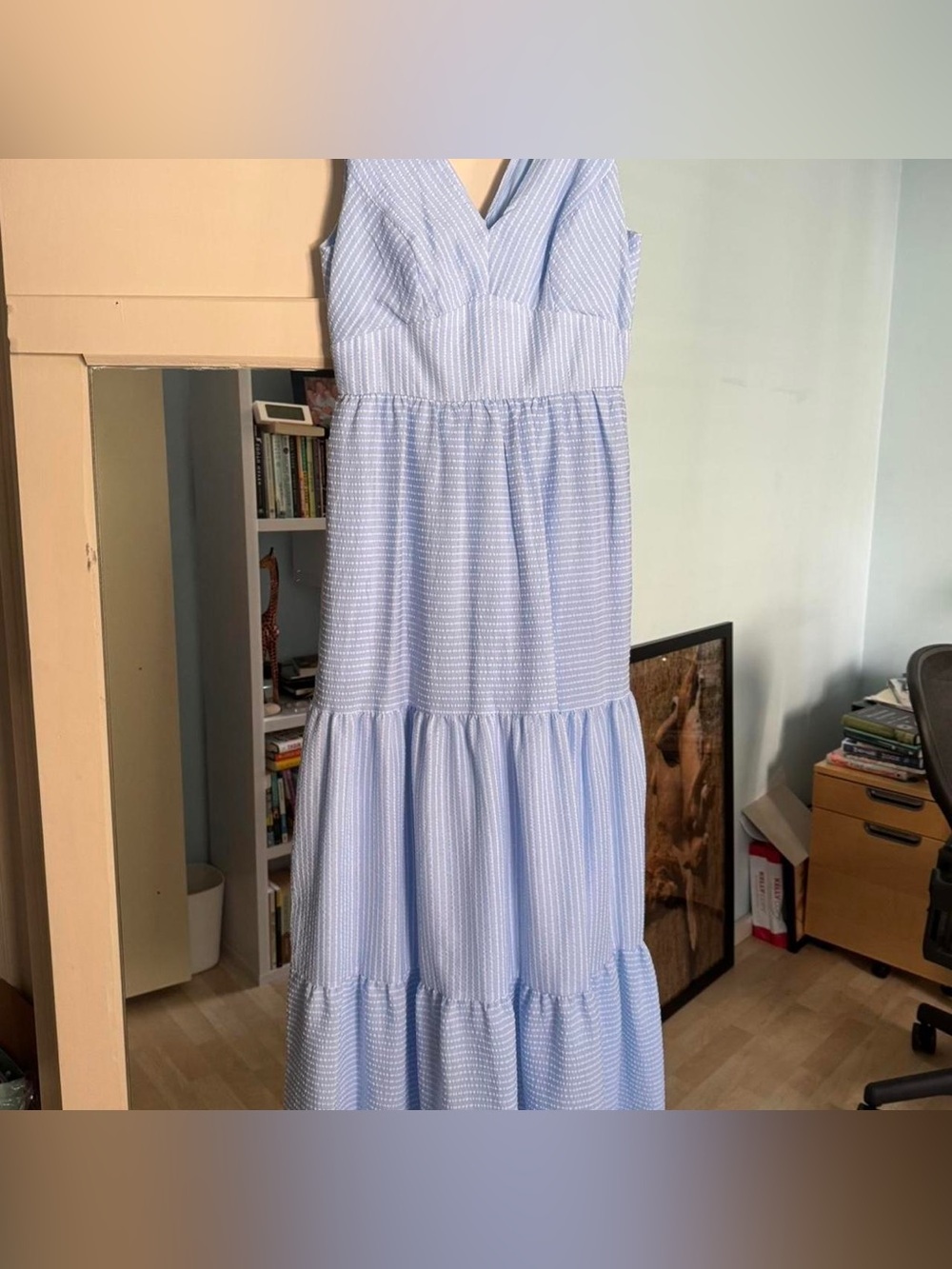 NWOT blue and white seersucker dress - Picture 2 of 3